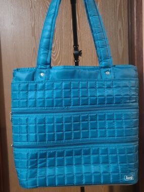 lug Quilted Travel/Tote Bag in Teal Blue